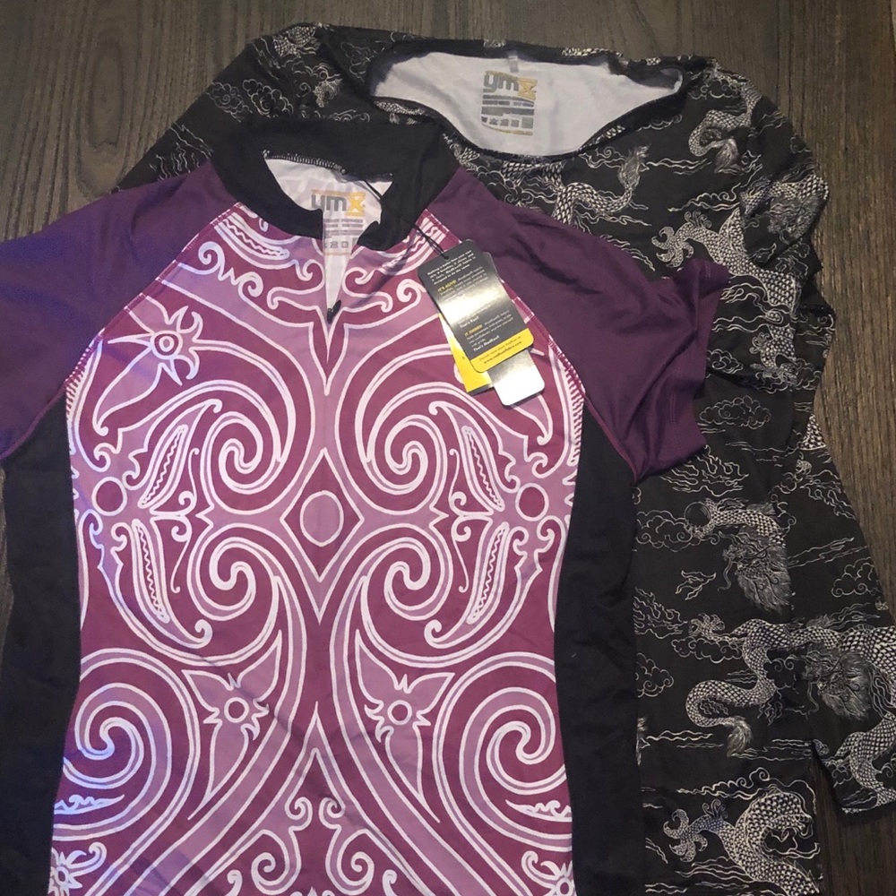 Yellowman upf 50+ shirts (2) SS NWT & LS NWOT